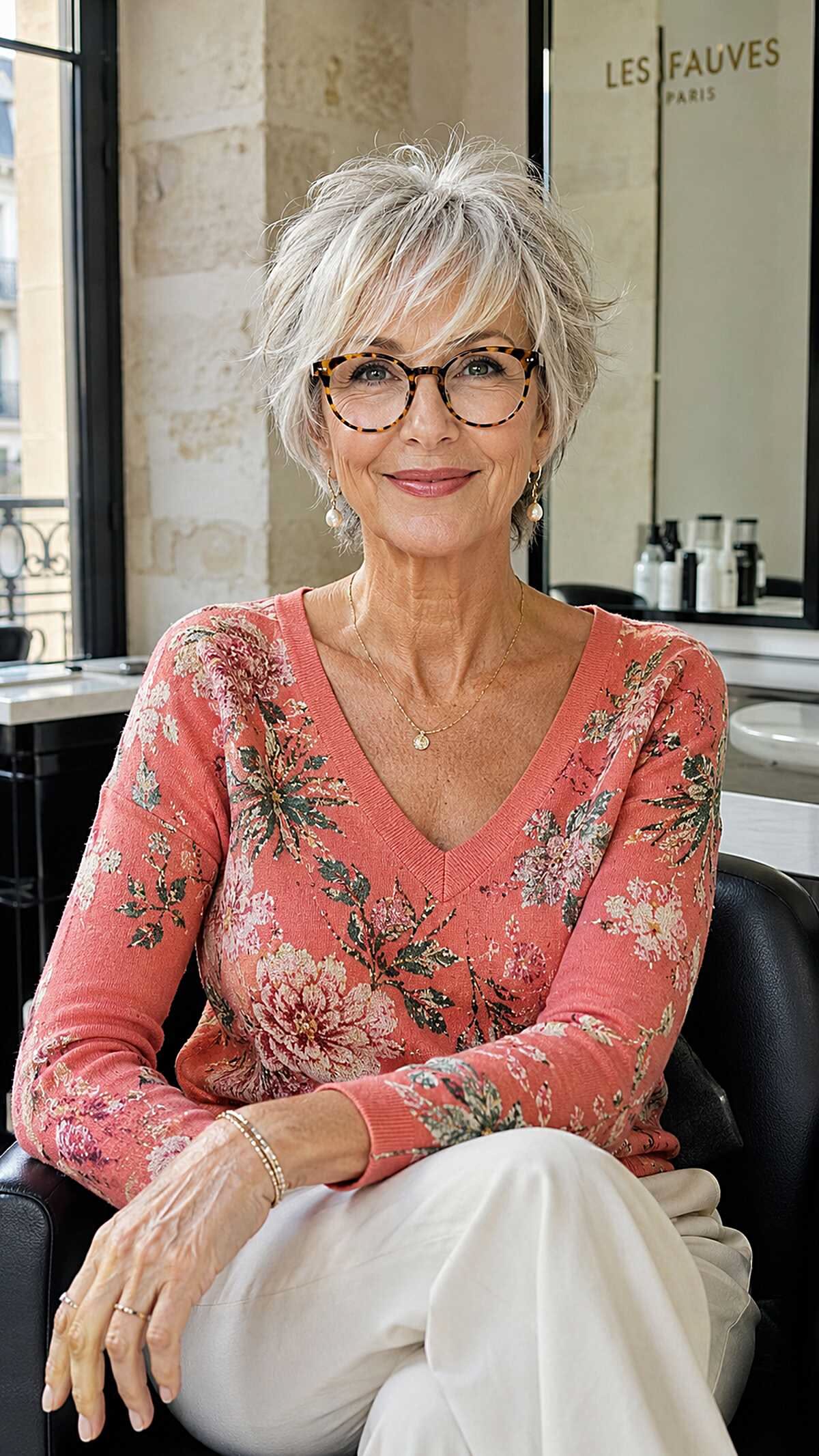 50 coupes courtes stylées pour femmes de plus de 60 ans avec lunettes